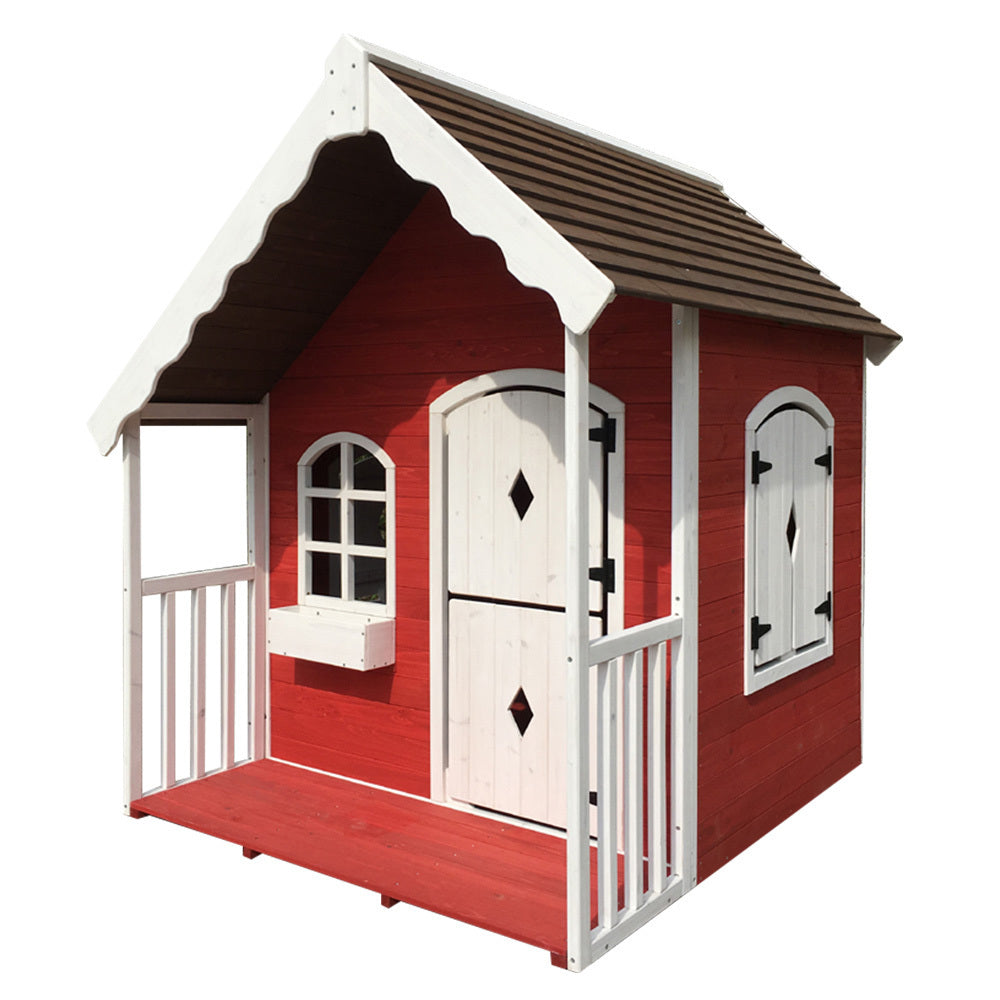 ROVO KIDS Cubby House Wooden Cottage Outdoor Furniture Playhouse Children Toy