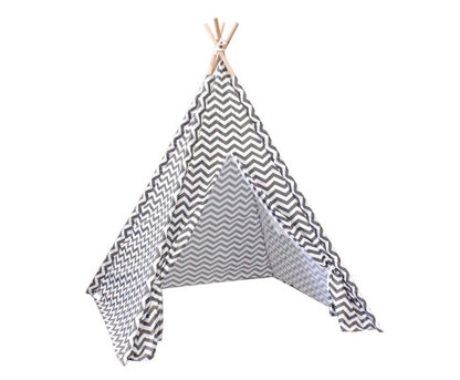 Kids Teepee Tent with Side Window and Carry Case (Wave Stripe)