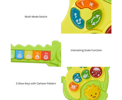 Musical Guitar Toys with Dinosaur Shape Design (Green)