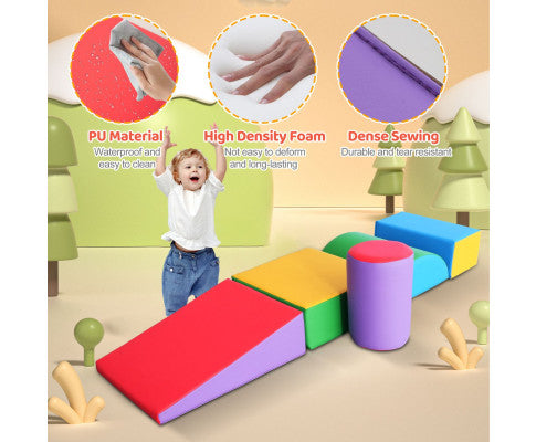 5PCS Soft Foam Blocks Indoor Climbing Playset for Babies and Kids