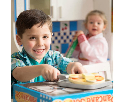 Flip and Serve Pancake Set (19 pcs) - Wooden Breakfast Play Food