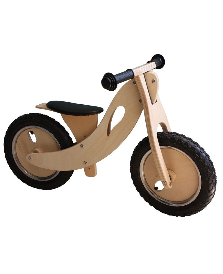 Wooden Balance Bike for Kids Toddler Child 2-6 yr Training Ride Bike Natural Wood with Hand  grip rubber tyres