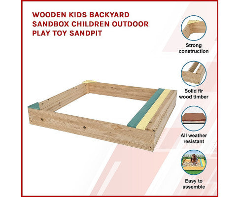 Wooden Kids Backyard Sandbox