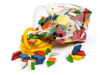 Wooden Pattern Blocks Jar of 250