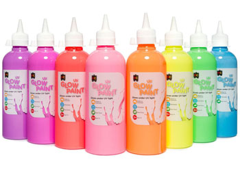 UV Glow Paint Set Set of 8 assorted