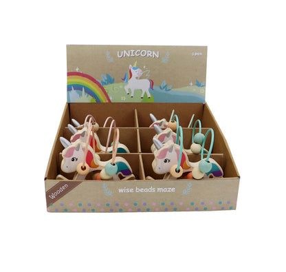 CALM & BREEZY WOODEN UNICORN ROCKER WITH BEADS IN DISPLAY BOX