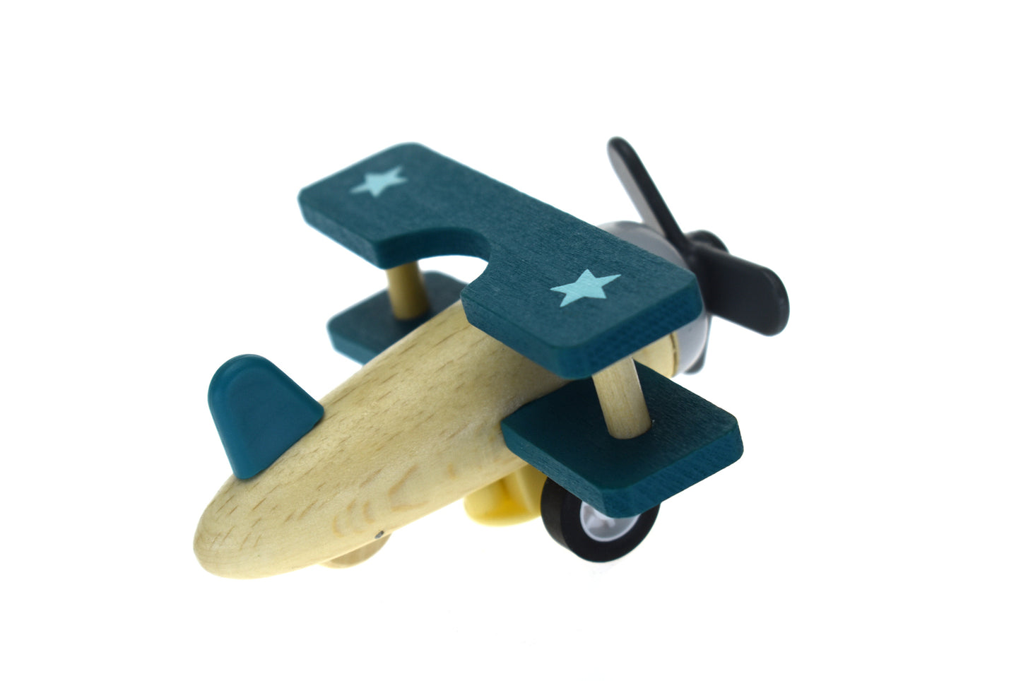 RETRO PULL BACK BIPLANE GREEN